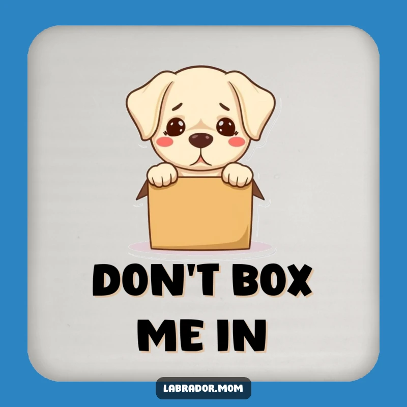 Funny Bewildered Labrador Coaster: Box Protection, Hilarious Dog Table Art