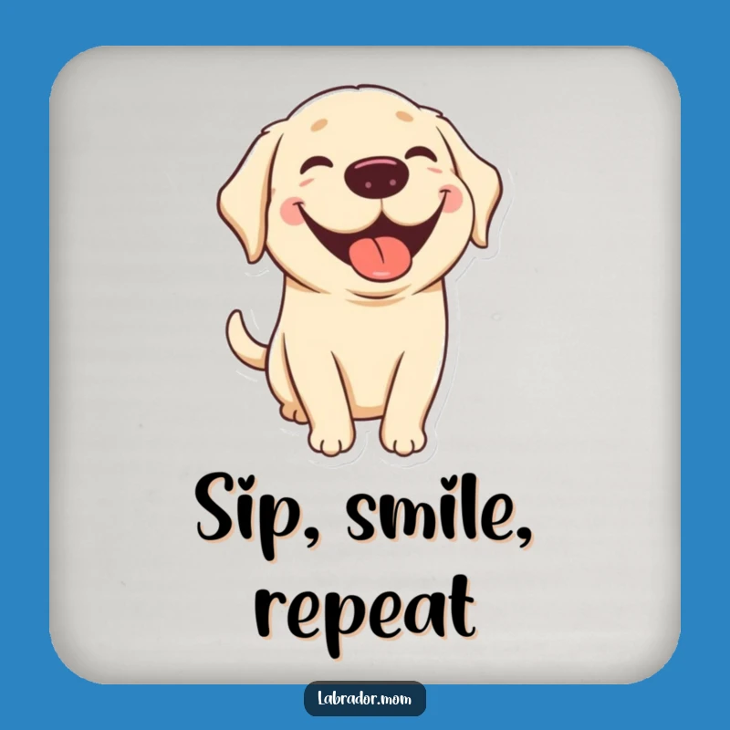 Funny Kawaii Lab Tongue Out Coasters (Set of 4) - Protect Surfaces