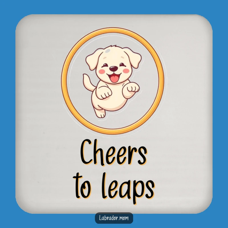 Funny Kawaii Labrador Coaster: Protect Surfaces, Add Dog Hoop Fun!