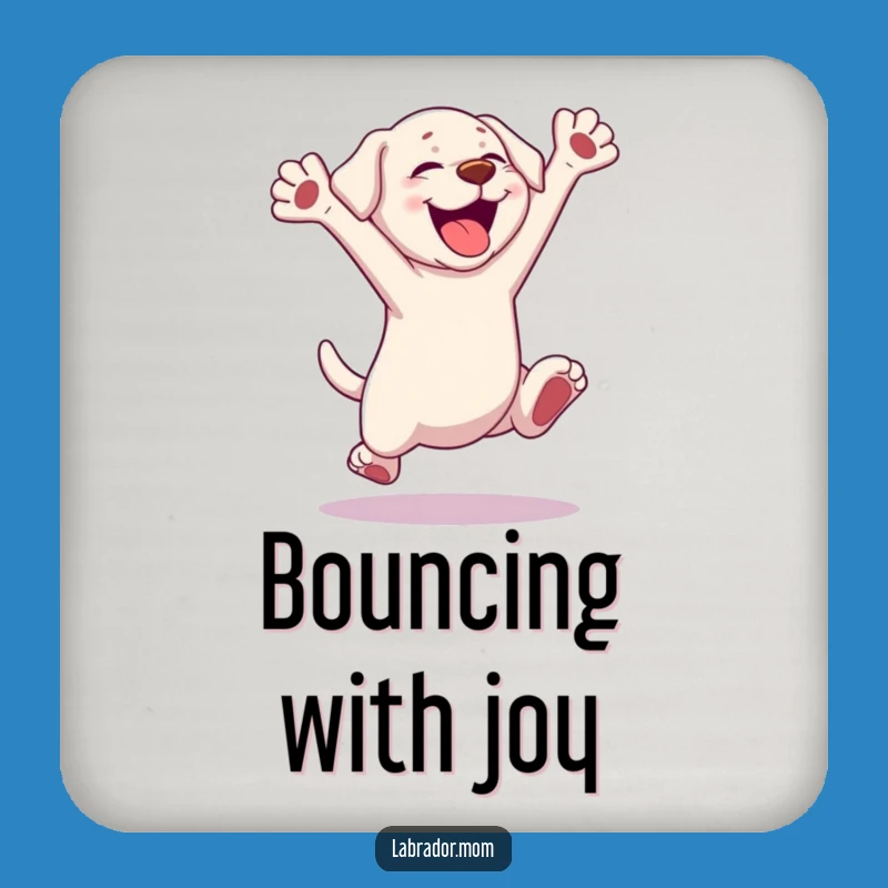 Funny Kawaii Labrador Drink Coaster - Protect Surfaces with Excited Dog Art