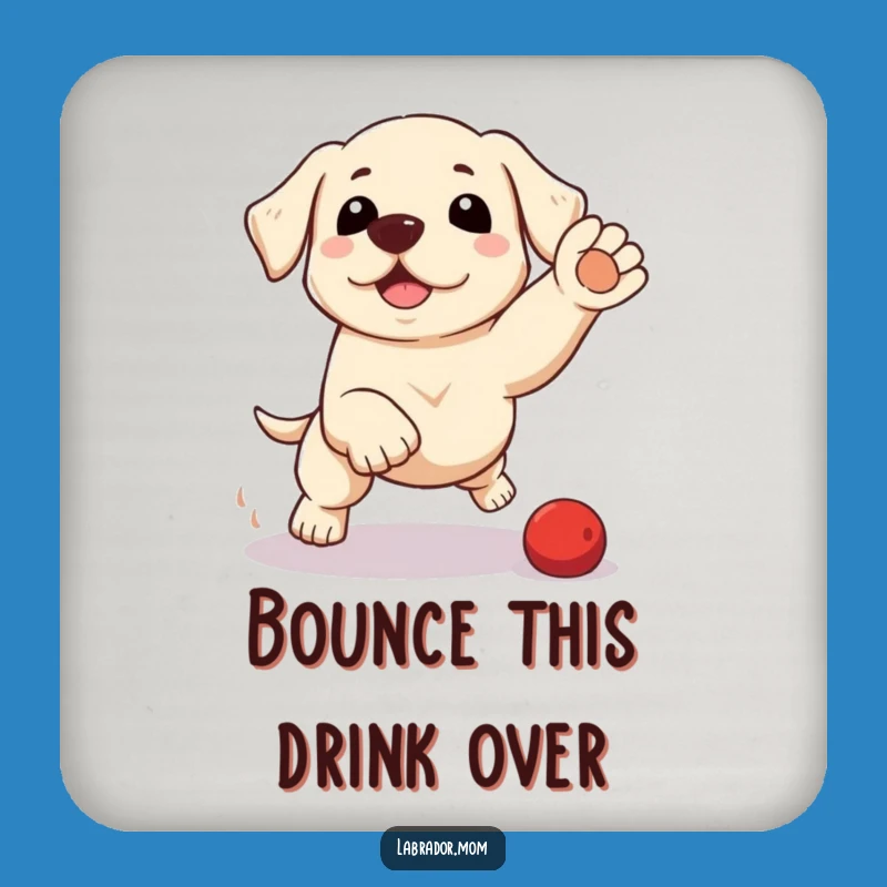 Funny Kawaii Labrador Pounce Coasters (Set of 4) - Protect Surfaces