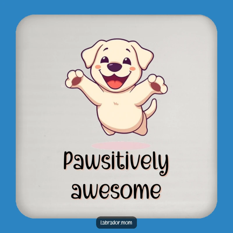 Funny Kawaii Labrador Leap Drink Coaster: Protect Surfaces with Pawsitive Style
