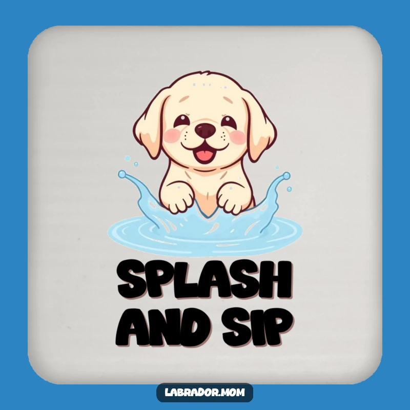 Funny Kawaii Labrador Coaster: Protect Surfaces, Add Dog Splash Fun!