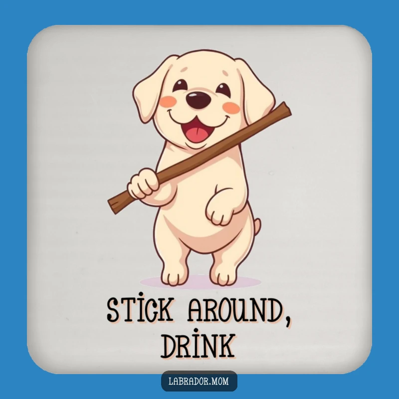 Funny Kawaii Labrador Coaster - Big Stick Dog Drink Protector