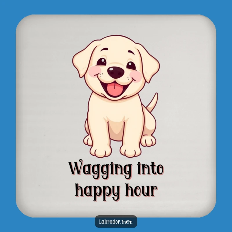Funny Happy Labrador Cub Coaster Set - Wagging Tail Style, Chic Gift!
