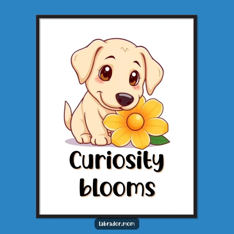Funny Curious Lab Poster: Big Eyed Dog Art for Whimsical Decor