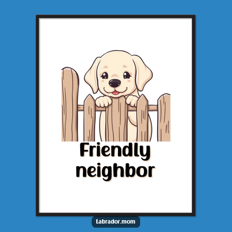 Funny Kawaii Labrador Peeking Poster - Charming Wall Art