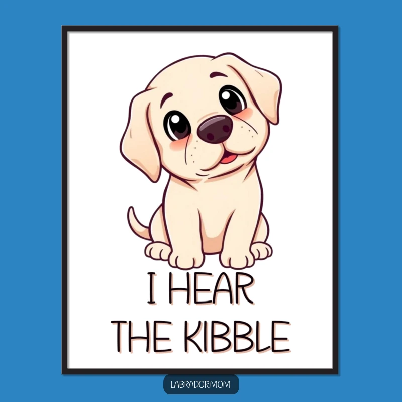Funny Kawaii Labrador Surprise Poster: Adorable Wall Art for Dog Lovers and Humor Fans