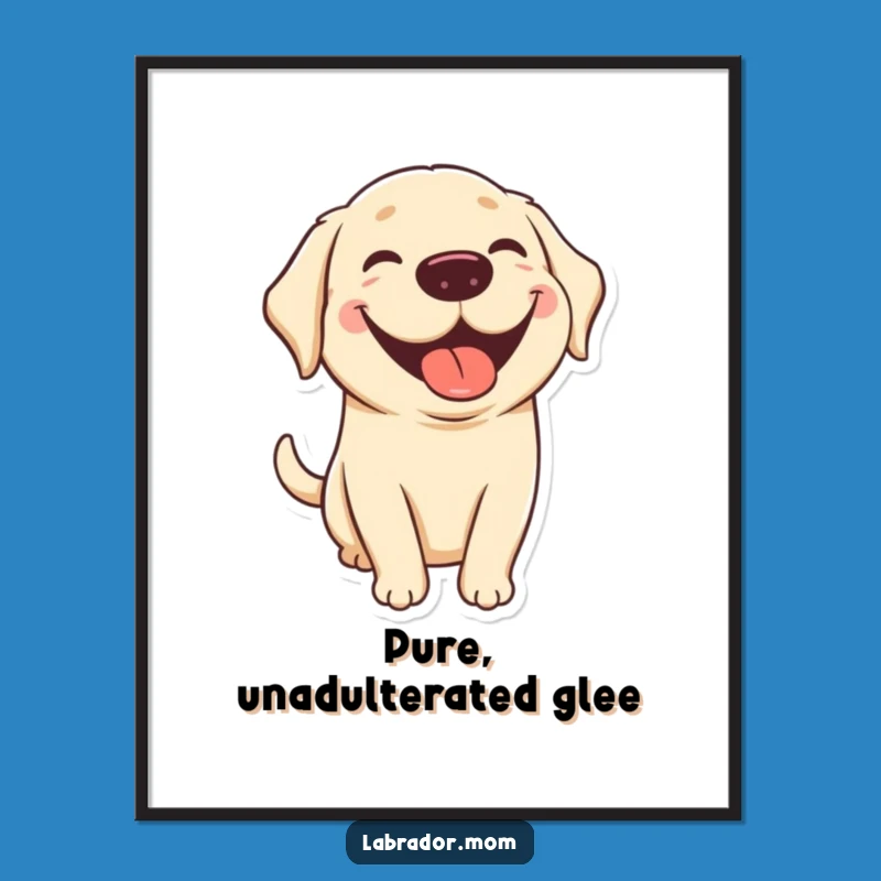 Funny Kawaii Lab Tongue Out Poster - Happy Wall Art, Perfect Decor