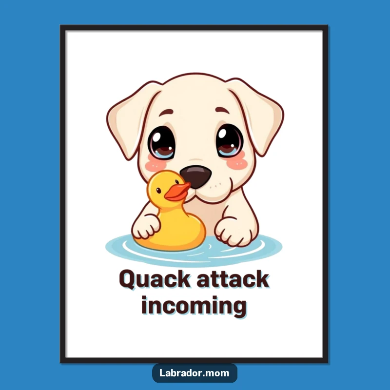 Funny Kawaii Lab Poster: Whimsical Dog Wall Art, Perfect Funny Gift!