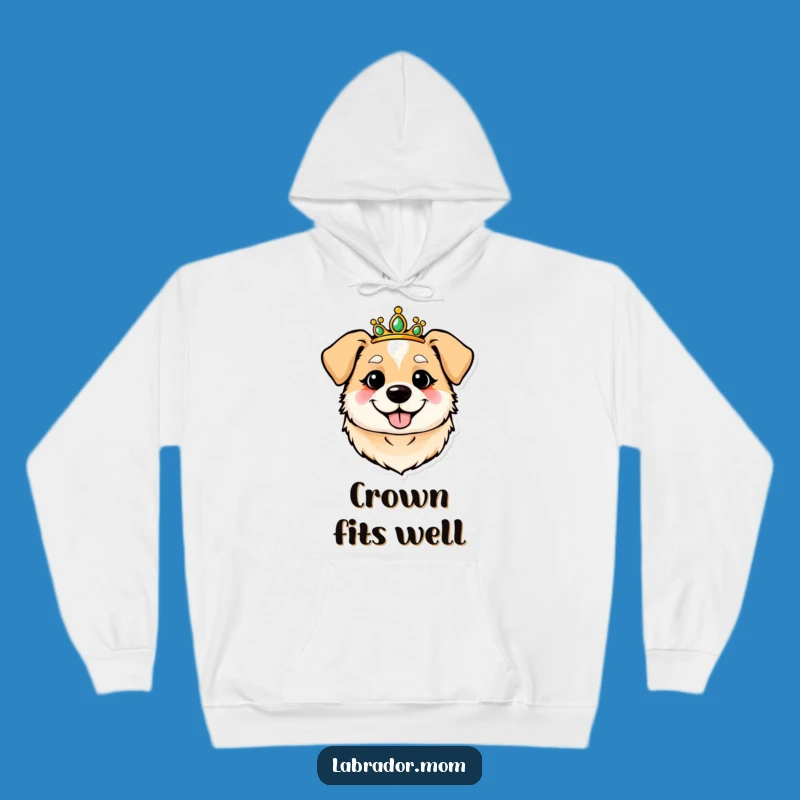 Cozy Funny Royal Dog Tiara Hoodie: Stay Warm Like Royalty with Your Pup