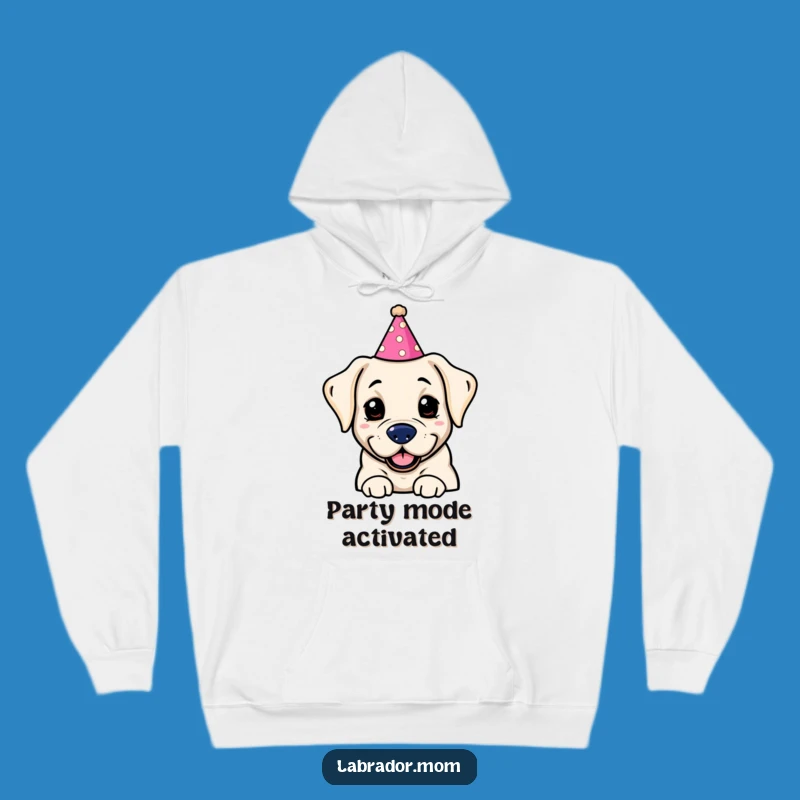 Funny Kawaii Labrador Party Hat Hoodie: Cozy & Hilarious Winter Gift for Dog Lovers!