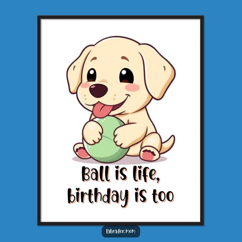 Funny Free Printable Wall Art: Happy Kawaii Labrador Floppy Ear Downloadable Decor