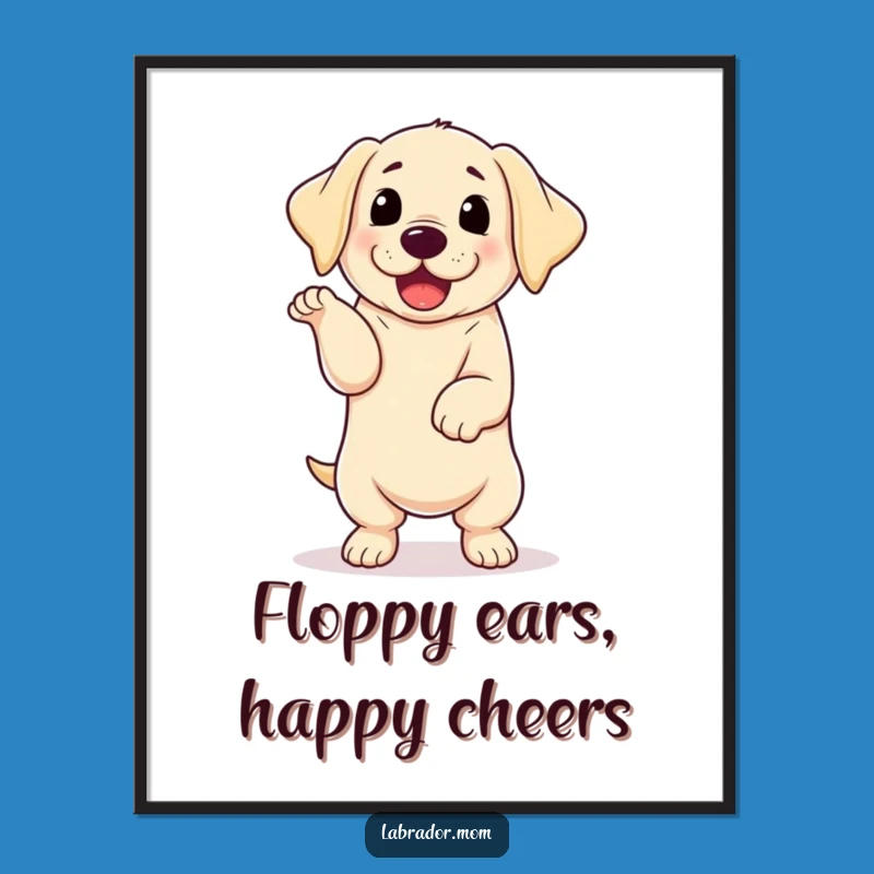 Free Printable Wall Art: Kawaii Labrador Dancing, Hilarious Dog Decor Downloadable