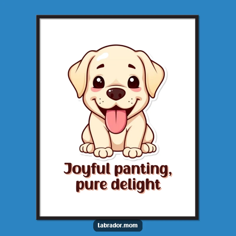 Free Printable Kawaii Labrador Wall Art: Happy Tongue Out - Funny Downloadable Decor Gift!