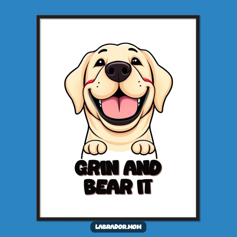 Free Printable Wall Art: Happy Grin Labrador Dog, Funny Humorous Downloadable Art!