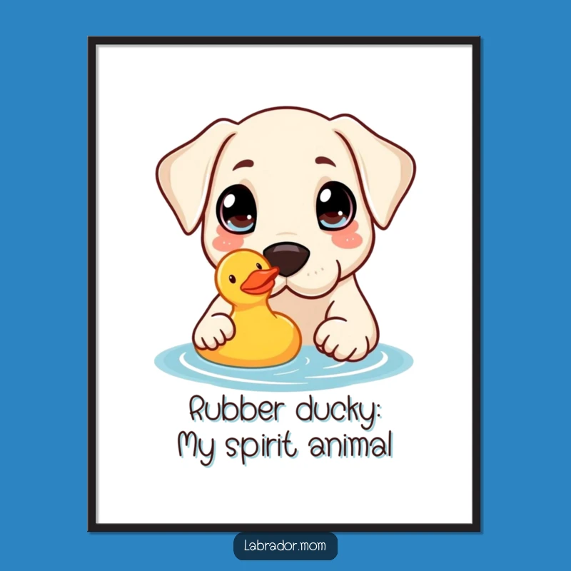 Free Printable Wall Art: Kawaii Labrador Duck Curious Funny Downloadable Poster