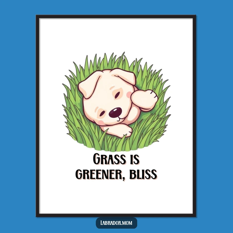 Free Printable Kawaii Dog Wall Art: Playful Rolling Labrador Downloadable Art Gift