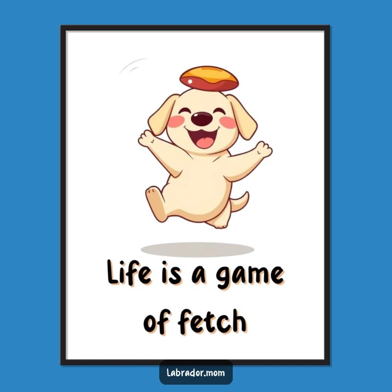 Funny Free Printable Wall Art: Labrador Frisbee Catch, Energetic Downloadable Decor