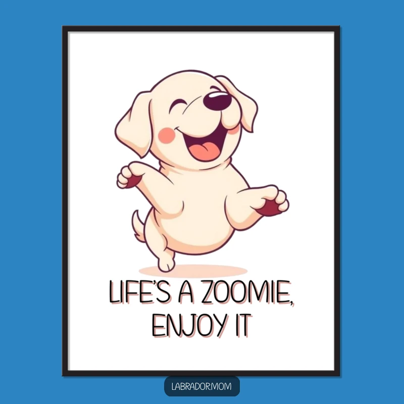 Free Printable Zoomie Lab Wall Art: Energetic Pup, Downloadable Decor & Funny