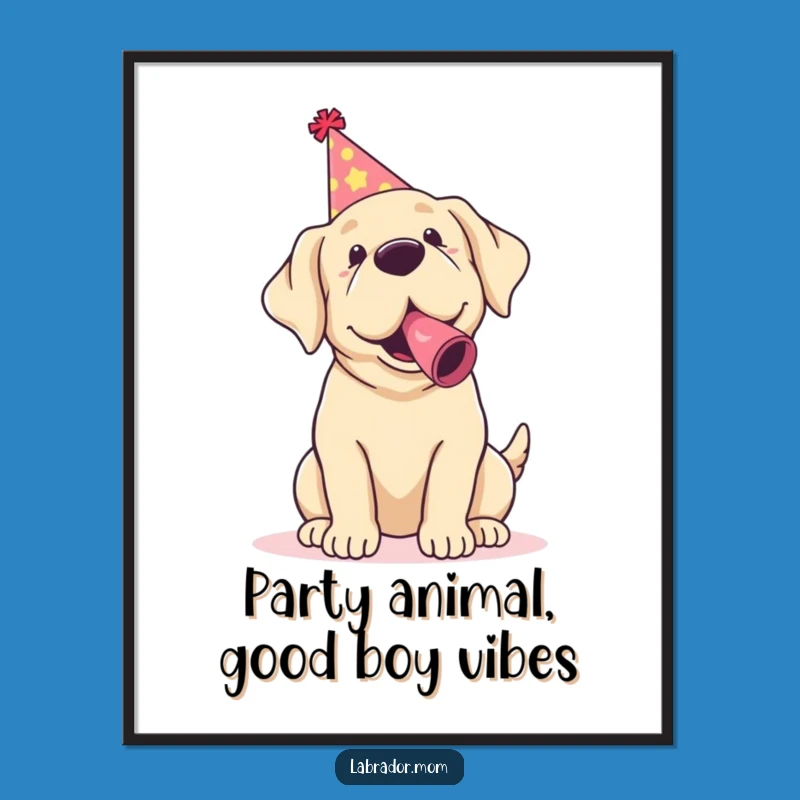 Free Printable Kawaii Labrador Wall Art: Adorable Doggy Party Vibes for a Fun, Downloadable Decor Piece