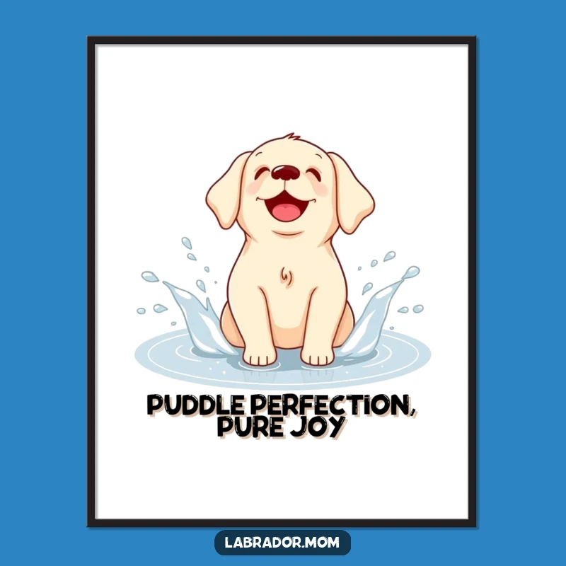 Free Printable Funny Labrador Art: Puddle Splash Delight Wall Decor