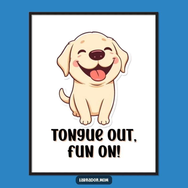 Free Printable Wall Art: Grinning Labrador Tongue Out Funny Downloadable Art