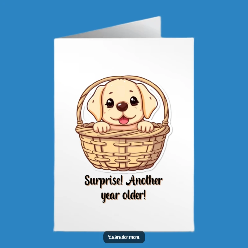 Free Printable Birthday Card: Mischievous Labrador Peek Funny Downloadable Gift