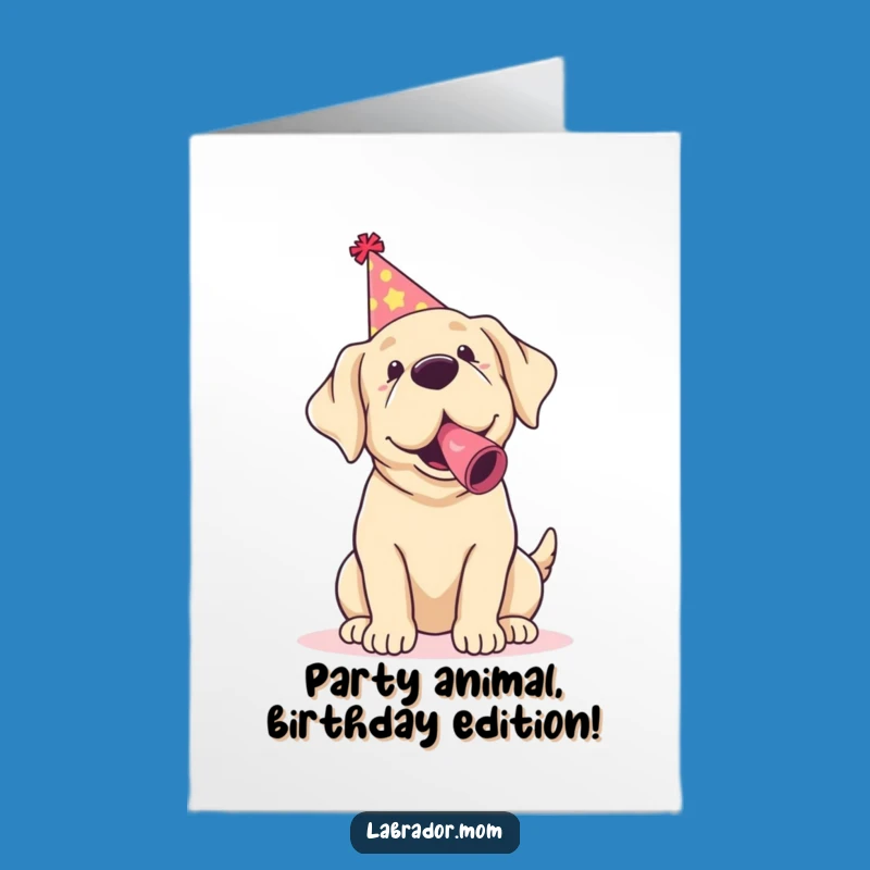 Free Printable Kawaii Labrador Birthday Card: Adorable Pup Party Fun for a Hilarious Celebration