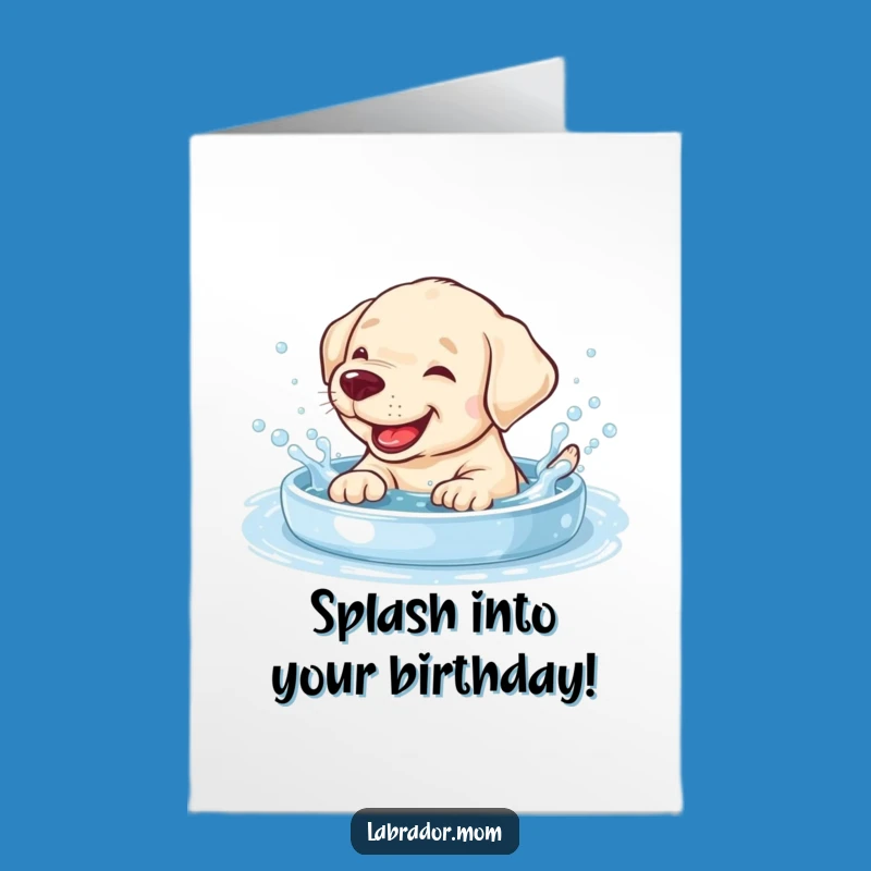 Funny Free Printable Birthday Card - Giggling Pup Splash, Pool Party DIY Gift