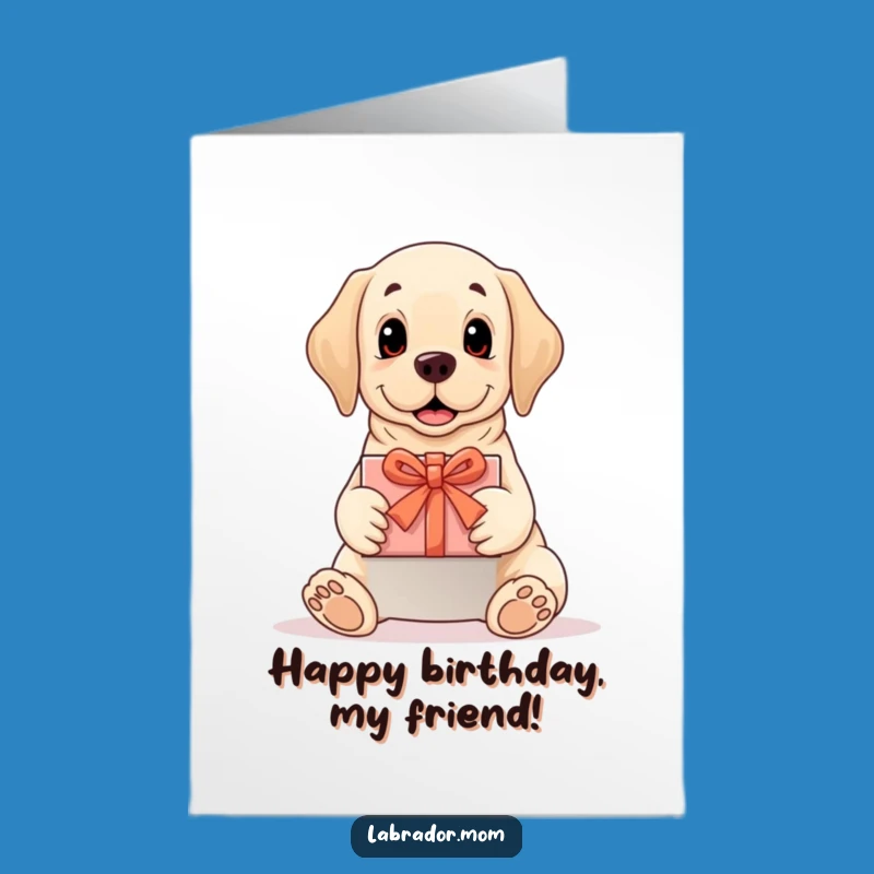 Free Printable Labrador Birthday Card: Gift-Giving Dog Funny Downloadable Birthday Gift