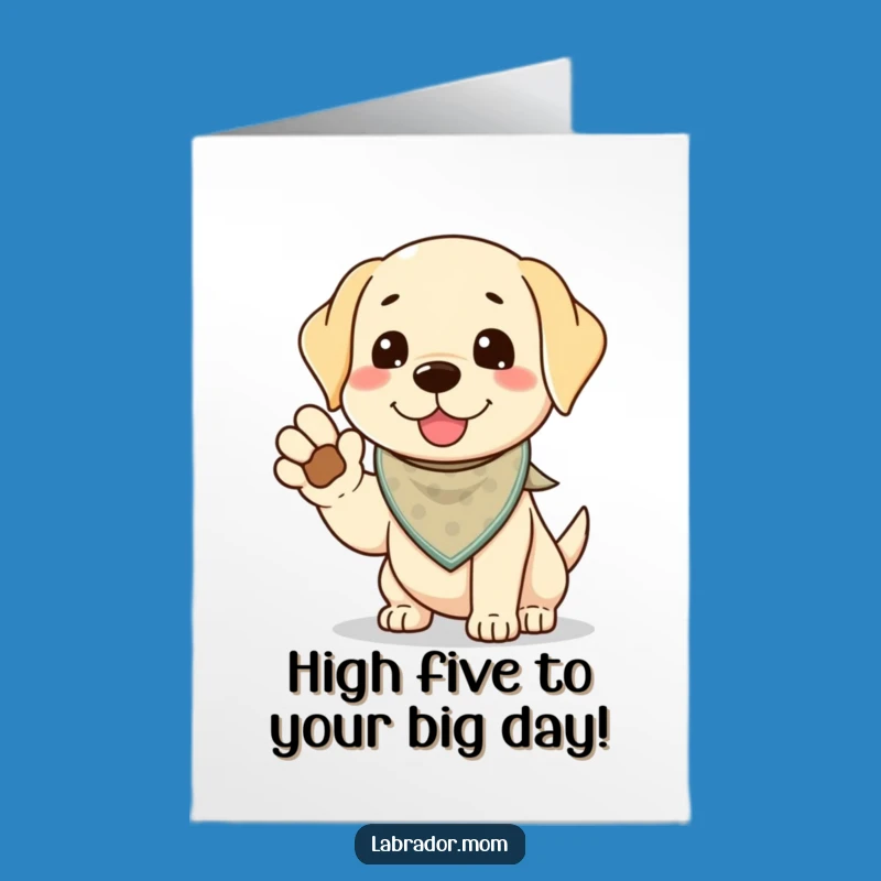 Free Printable Birthday Card: Kawaii Lab High Five Funny Downloadable Gift