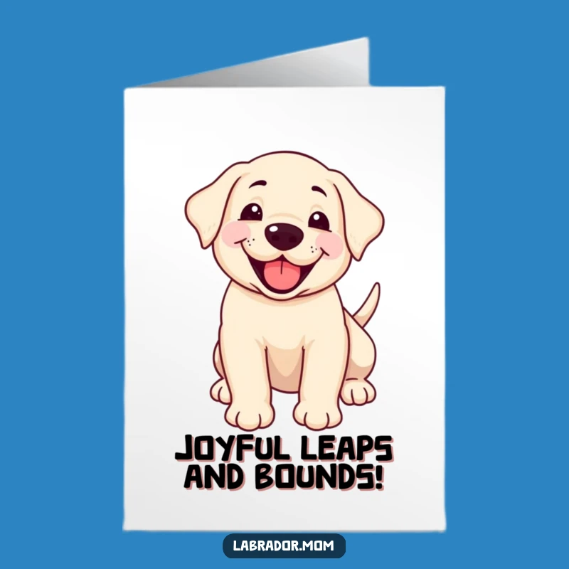 Congrats Free Printable Card - Happy Labrador Cub, Wagging Tail DIY Gift