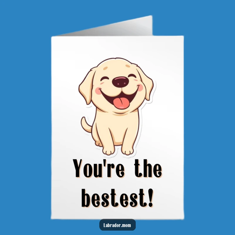 Free Printable Congratulations Card: Grinning Labrador Tongue Out Funny Downloadable Gift