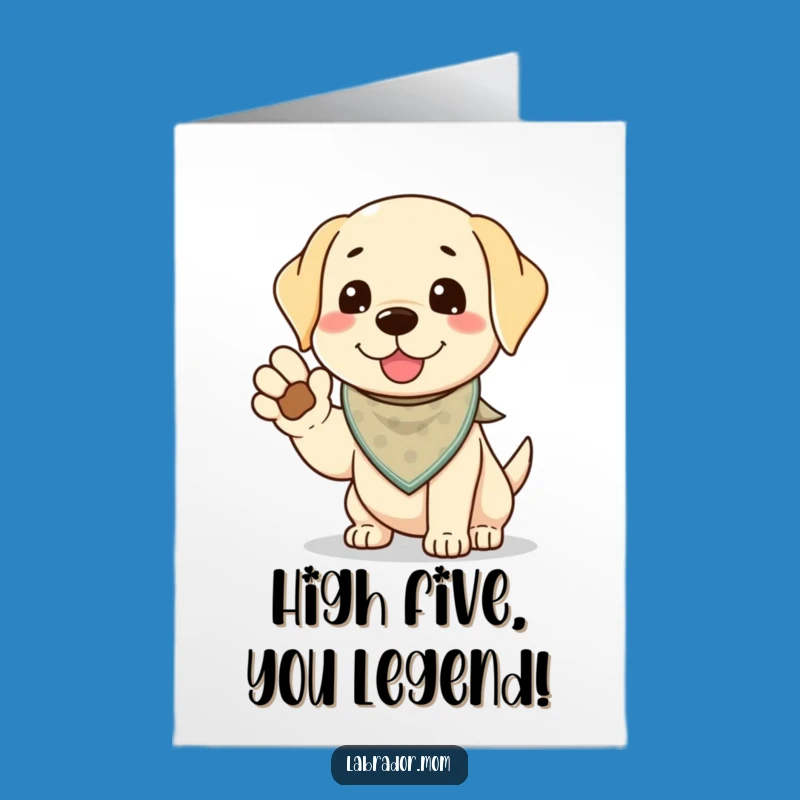 Free Printable Congrats Card: Kawaii Lab High Five Funny Downloadable Gift