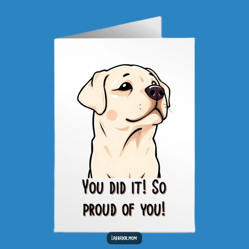 Printable Congrats Card: Kawaii Labrador Head Tilt, Funny Doge Listening for Success, Free Downloadable