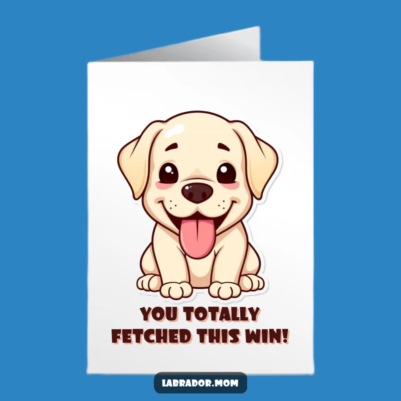 Free Printable Kawaii Labrador Congrats Card: Happy Howl - Funny Downloadable Gift!