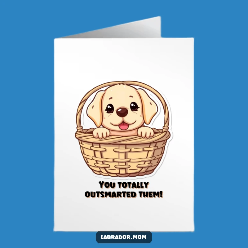 Free Printable Congratulations Card: Mischievous Labrador Peek Funny Downloadable Gift