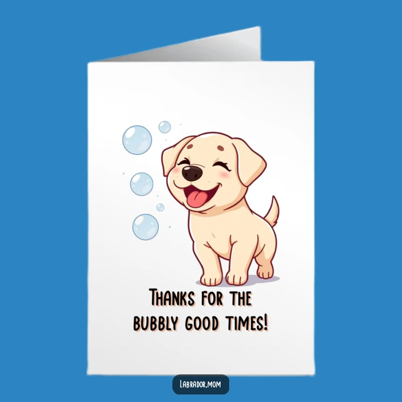 Free Printable Kawaii Labrador Thank You Card - Wink Bubble Downloadable Gift