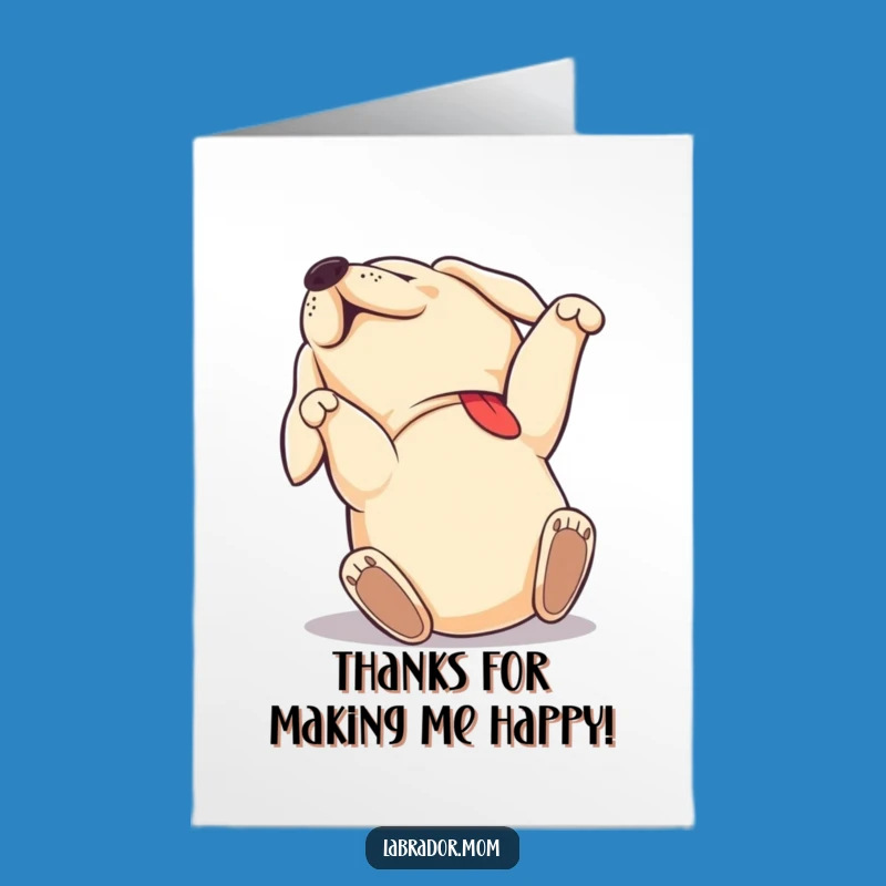 Free Printable Labrador Thank You Card: Joyful Rolling Dog Funny Downloadable Gift