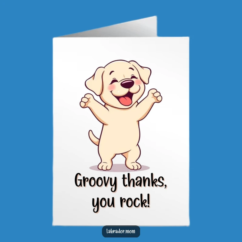 Free Printable Funny Labrador Thank You Card: Silly Dancer, Downloadable Gratitude