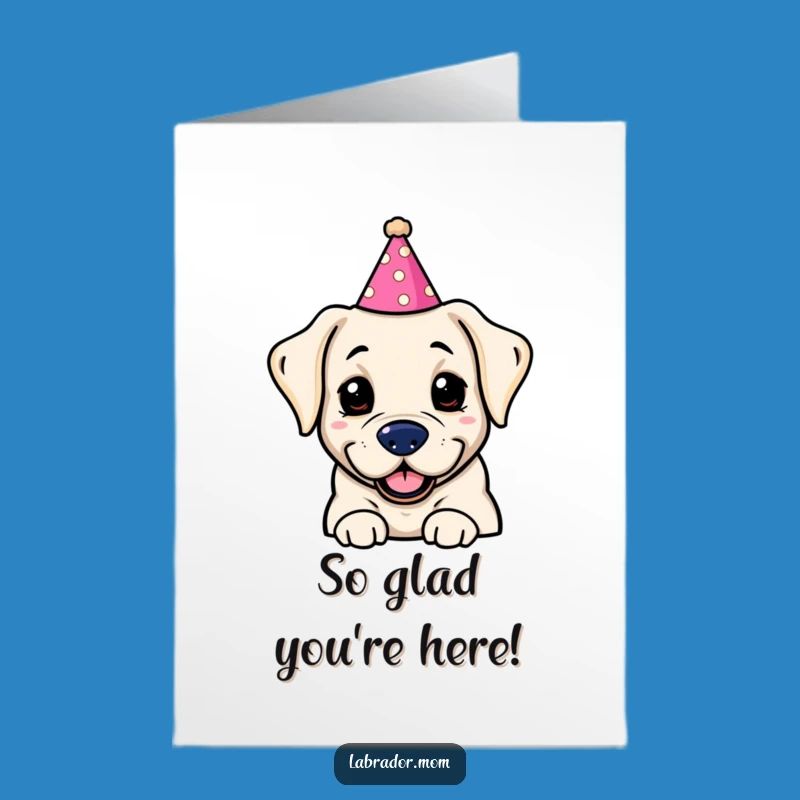 Free Printable Thank You Card: Adorable Labrador in Silly Hat