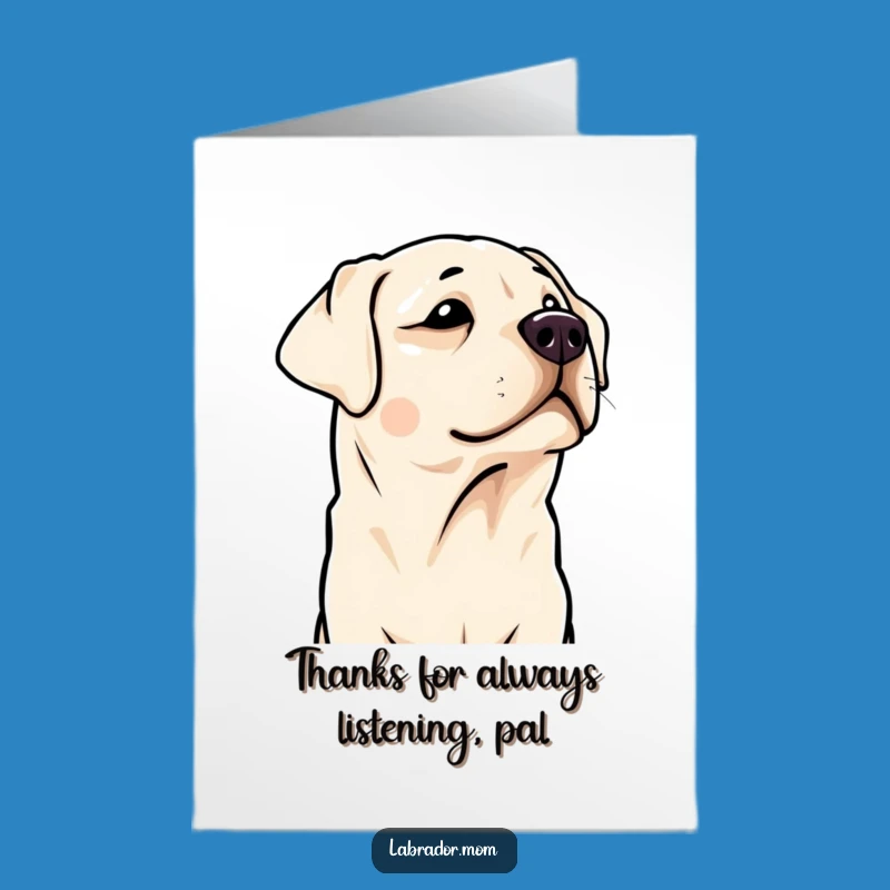 Free Printable Thank You Card: Kawaii Labrador Head Tilt, Grateful Doge Listening, Great Downloadable Gift