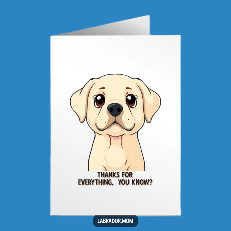 Free Printable Labrador Thank You Card: Curious Eyes Dog Funny Downloadable Gift