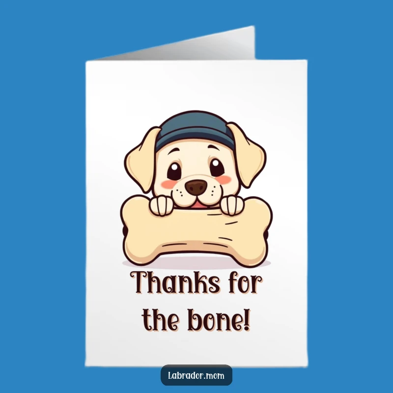 Labrador Bone Thank You Card Free Printable - Funny Dog Downloadable Gift