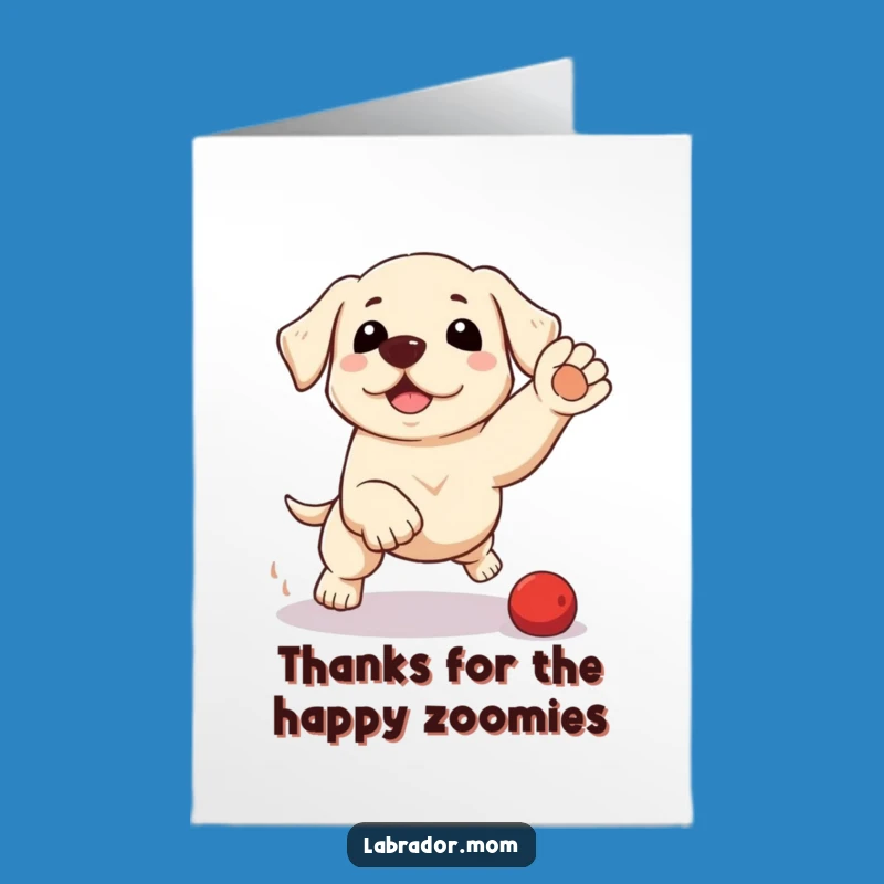 Free Printable Thank You Card: Kawaii Labrador Pounce Funny Downloadable Gift