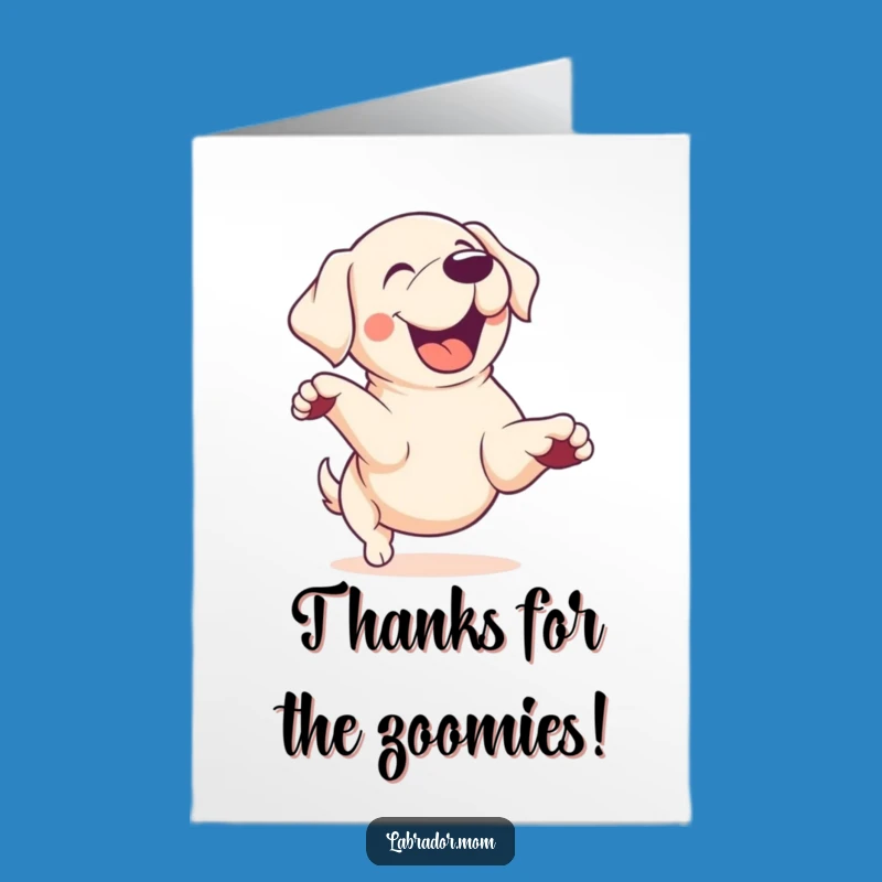 Free Printable Zoomie Lab Thanks Card: Energetic Gratitude, Downloadable & Witty