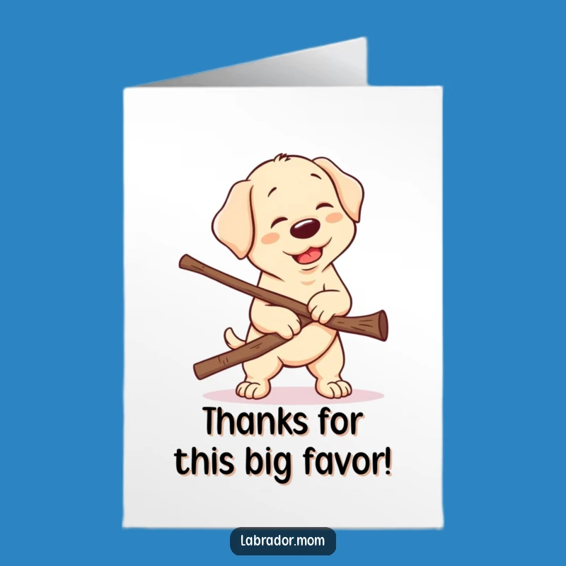 Free Printable Thank You Card: Kawaii Lab Stick Struggle Funny Downloadable Gift