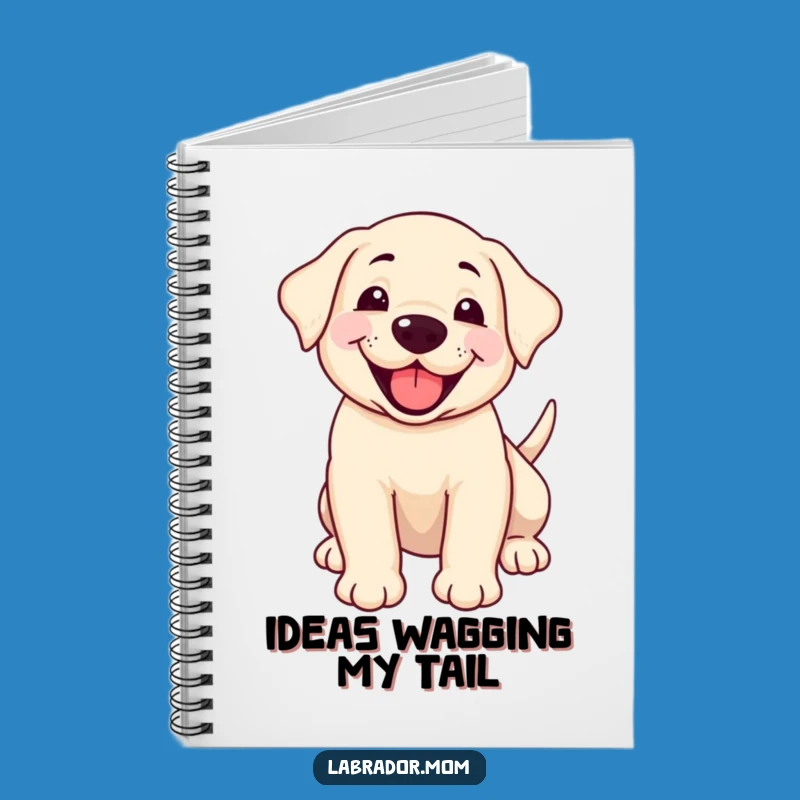 Funny Happy Labrador Cub Notebook - Wagging Tail Ideas, Perfect Journal Gift!