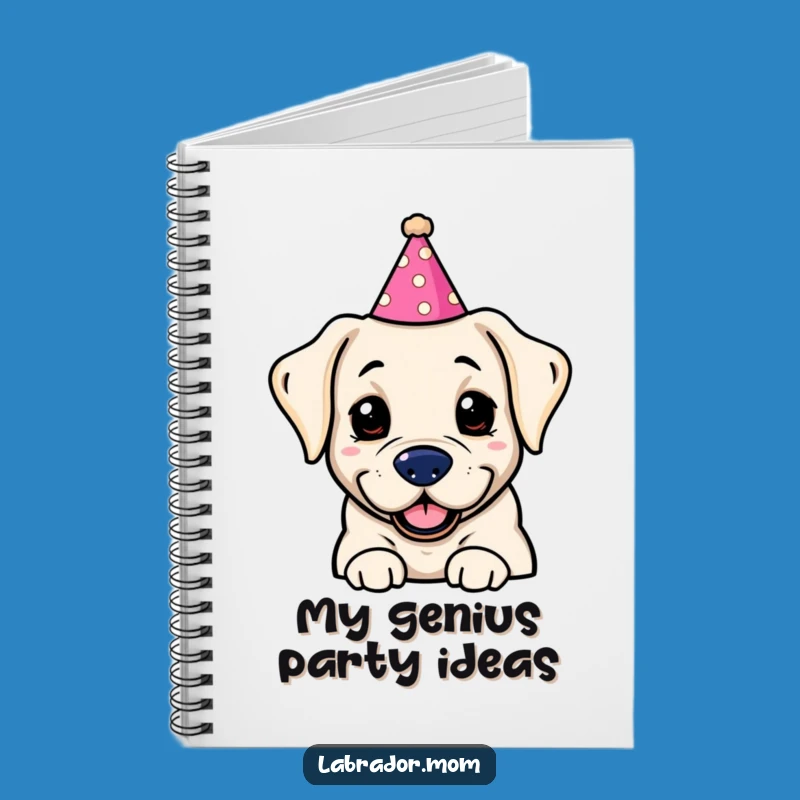 Funny Kawaii Labrador Party Hat Notebook: Jot Down Ideas with Hilarious Dog Style, Gift!